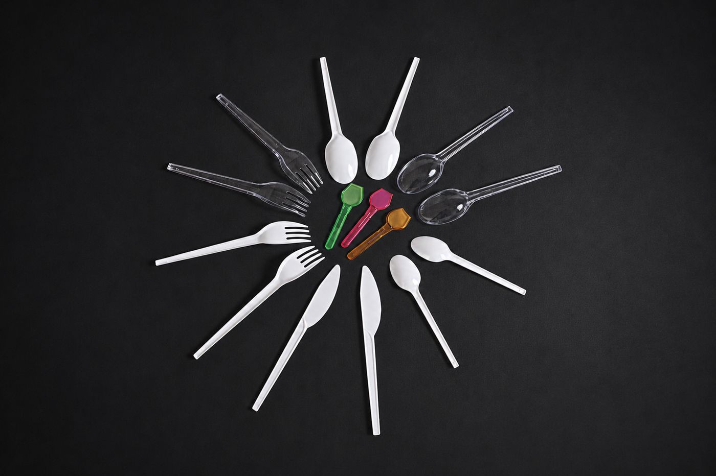 Eagle Holdings disposable cutlery — forks, knives, tablespoons, teaspoons and ice cream spoons