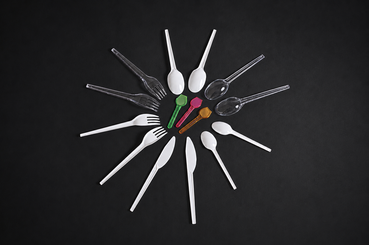 Eagle Holdings disposable cutlery — forks, knives, tablespoons, teaspoons and ice cream spoons