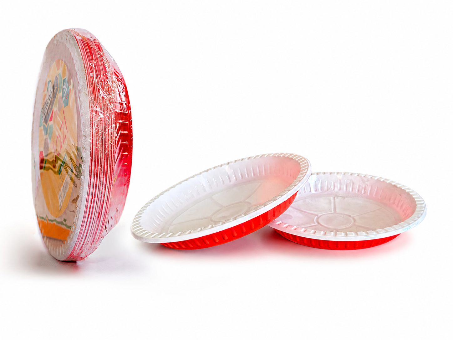 Jazz Celebration plate with red-and-white Jazz Celebration glasses pre-wrapped in Techpak Party packs